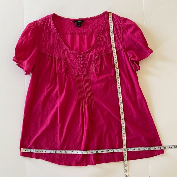 Lane Bryant SZ 18/20 Pink Peasant Style Top - Picture 6 of 9